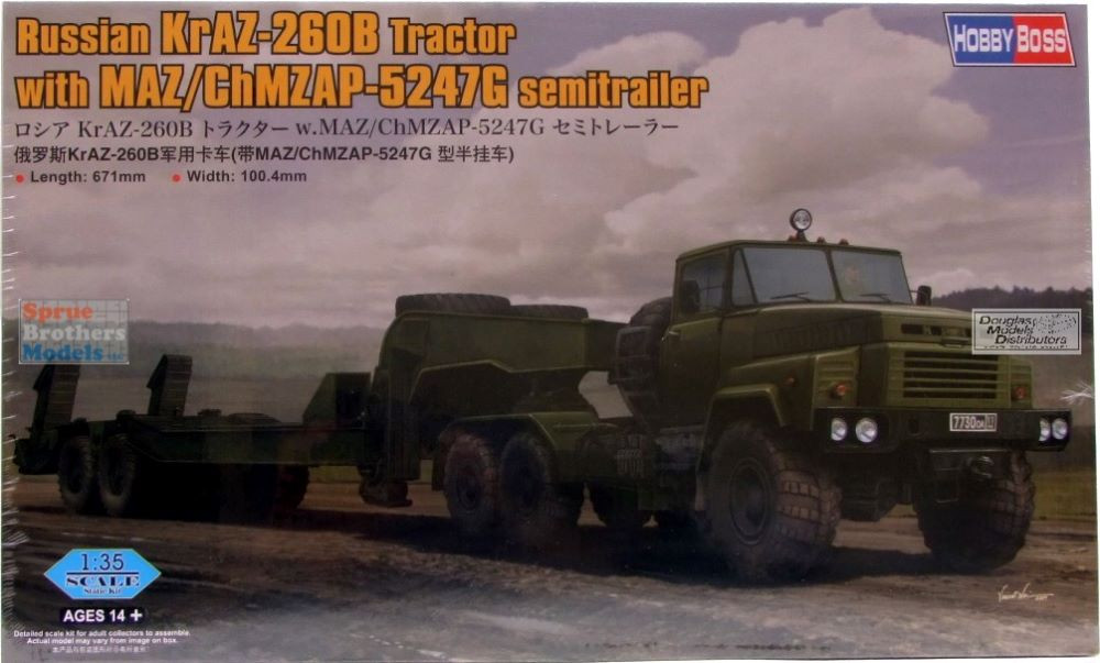 HBS85523 1:35 Hobby Boss Russian KrAZ-260B Tractor with MAZ/ChMZAP