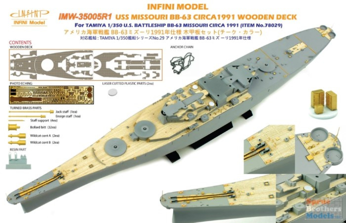 INFIMW35005R1 1:350 Infini Model USS Missouri BB-63 Wooden Deck