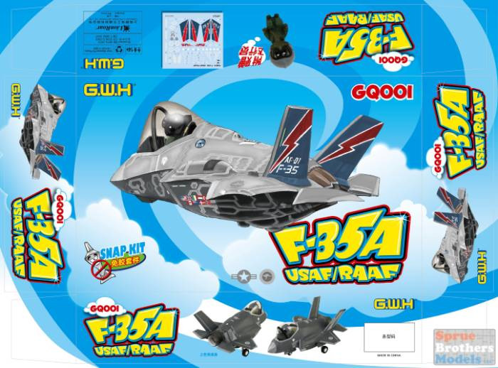 LNRGQ001 Great Wall Hobby Egg Plane F-35A Lightning II USAF/RAAF