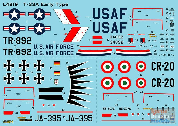 グレートウォールホビー 1/48 T-33A シューティングスター アメリカ空軍 練習機初期型 アメリカ・ドイツ・イタリア プラモデル L4819 2zzhgl6 LNRL4819 1:48 Great Wall Hobby T-33A Shooting Star Early Version