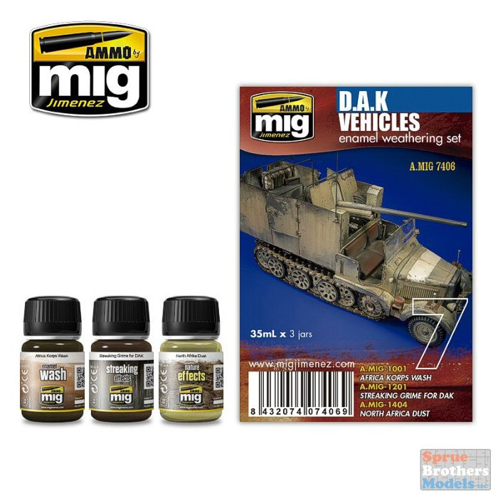AMM7406 AMMO by Mig - DAK Vehicles Enamel Weathering Set - Sprue