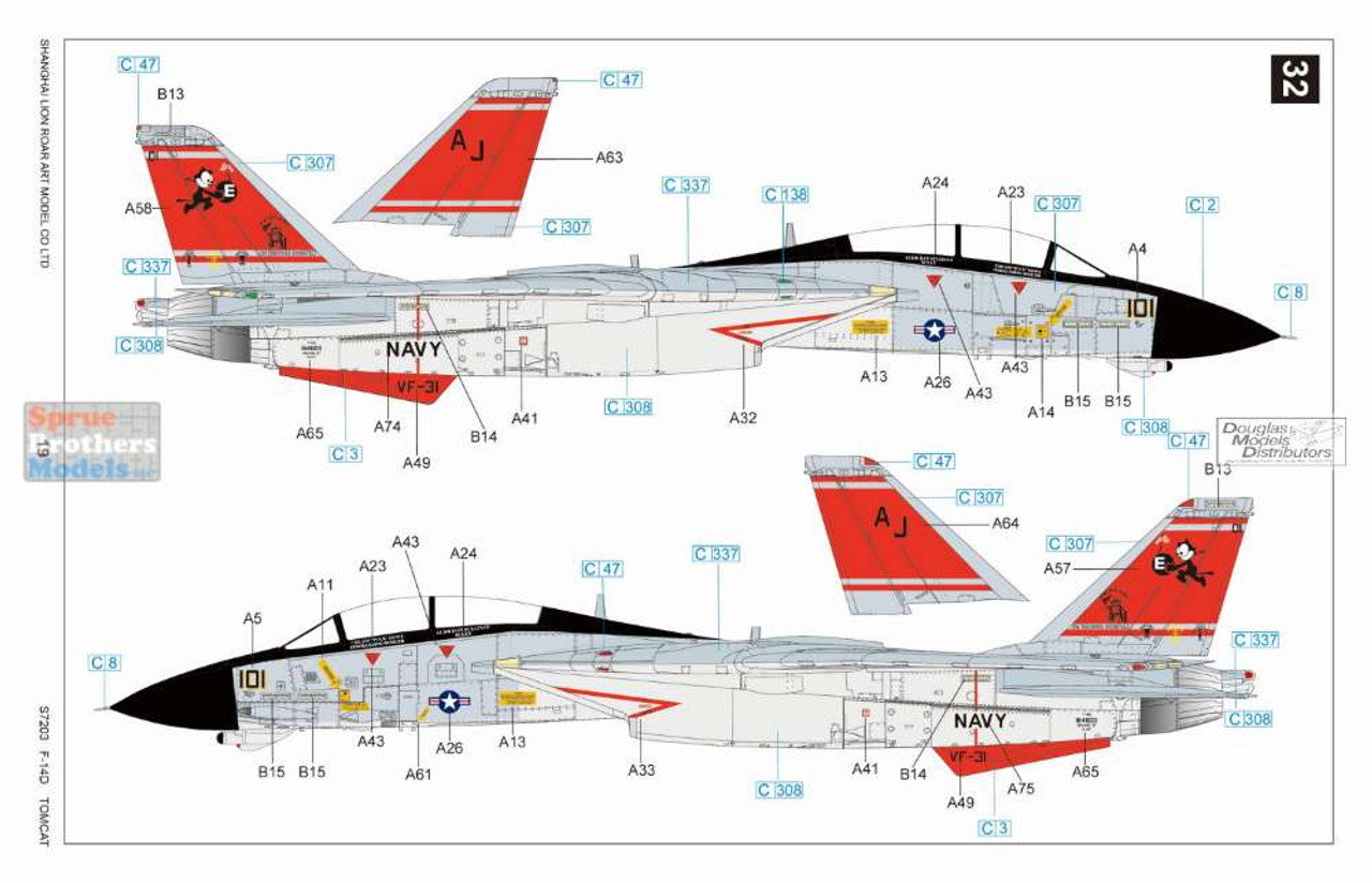 LNRS7203 1:72 Great Wall Hobby F-14D Tomcat VF-31 Tomcatters Sunset  [Limited Edition]