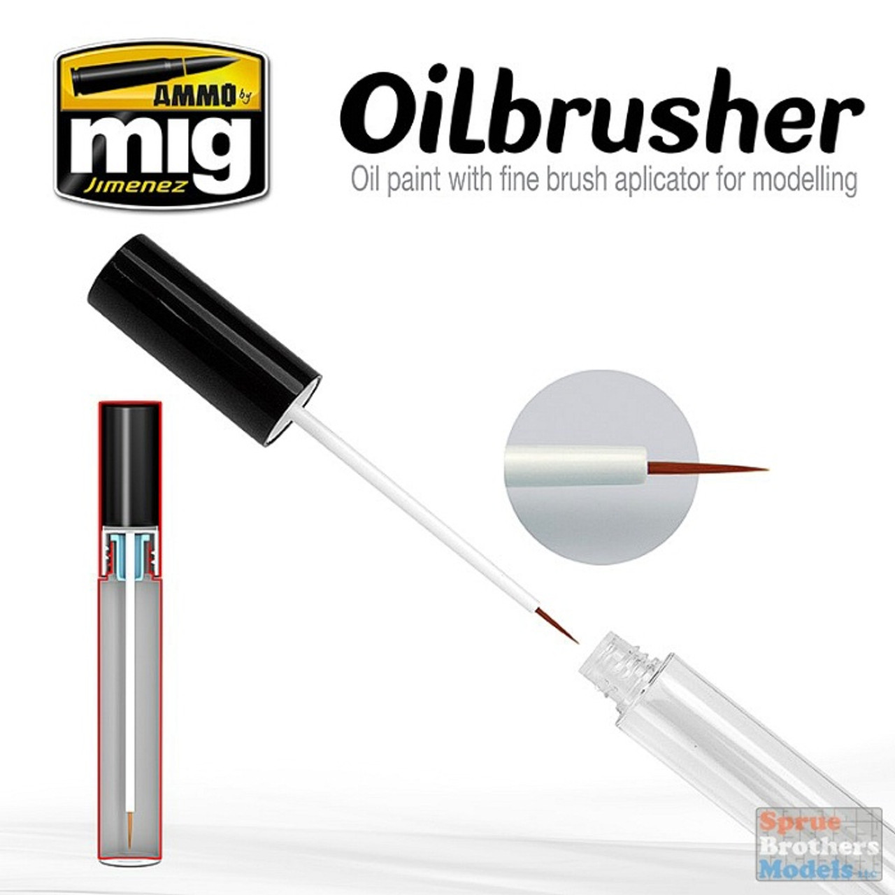 AMMO by MIG Brushes - 6 AMMO Drybrush Technical Brush
