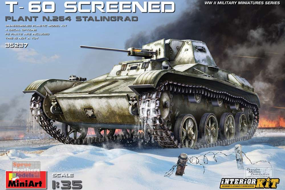 ミニアートMiniArt 1/35 T-60 SCREENED 35237 MIA35237 1:35 Miniart T-60 Screened Plant N.264 Stalingrad