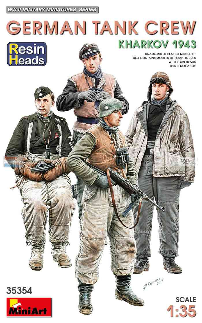 MIA35354 1:35 MiniArt German Tank Crew Kharkov 1943 (Resin Heads