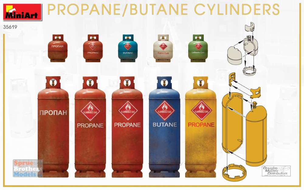 トイガン Miia MIA35619 1:35 Miniart Propane/Butane Cylinders - Sprue Brothers