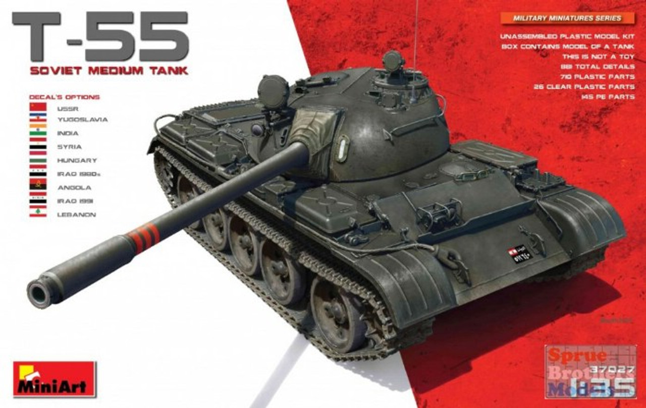 MIA37027 1:35 Miniart T-55 Soviet Medium Tank - Sprue Brothers