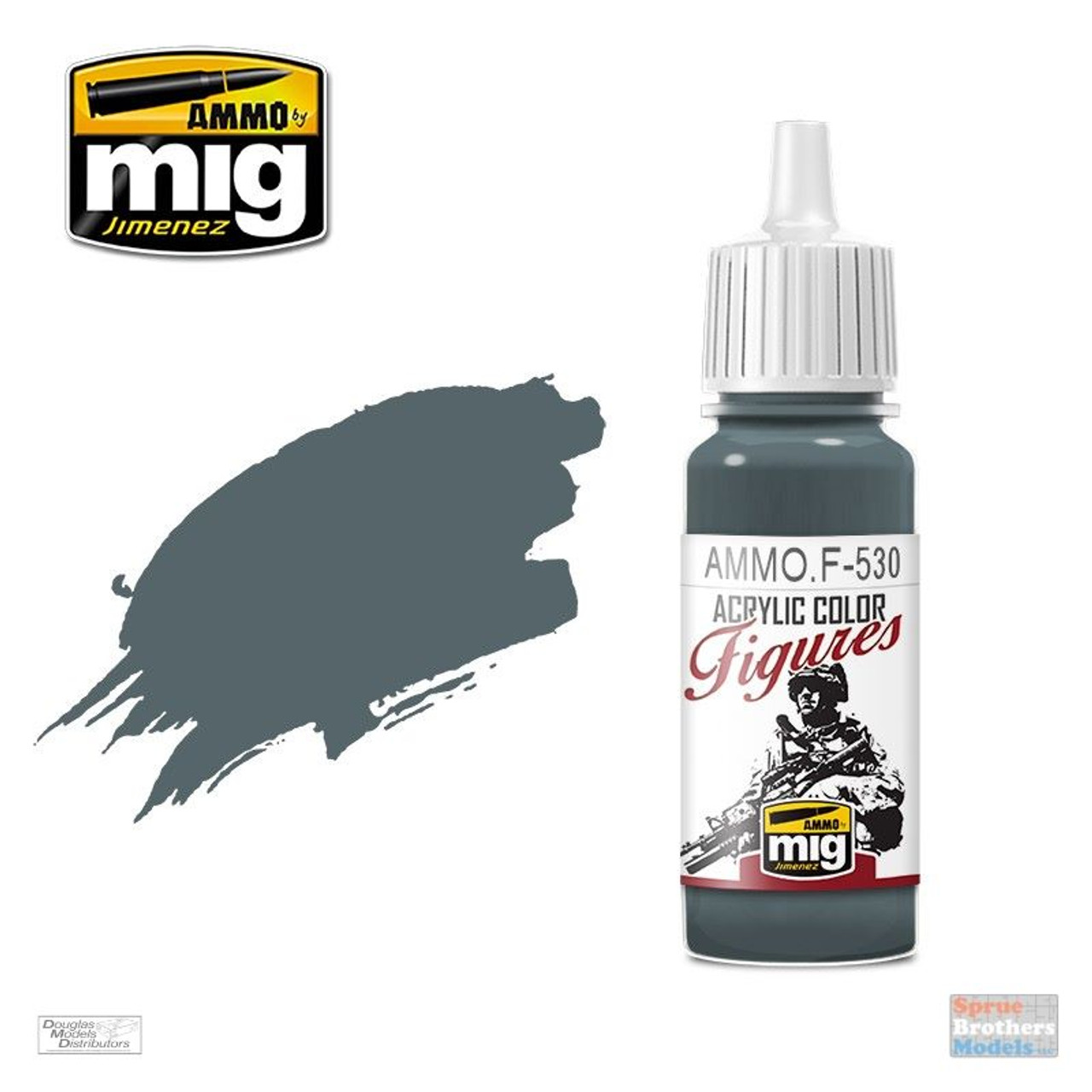 AMM7300 AMMO by Mig Dio Drybrush Paint Set Grey Colors - Sprue