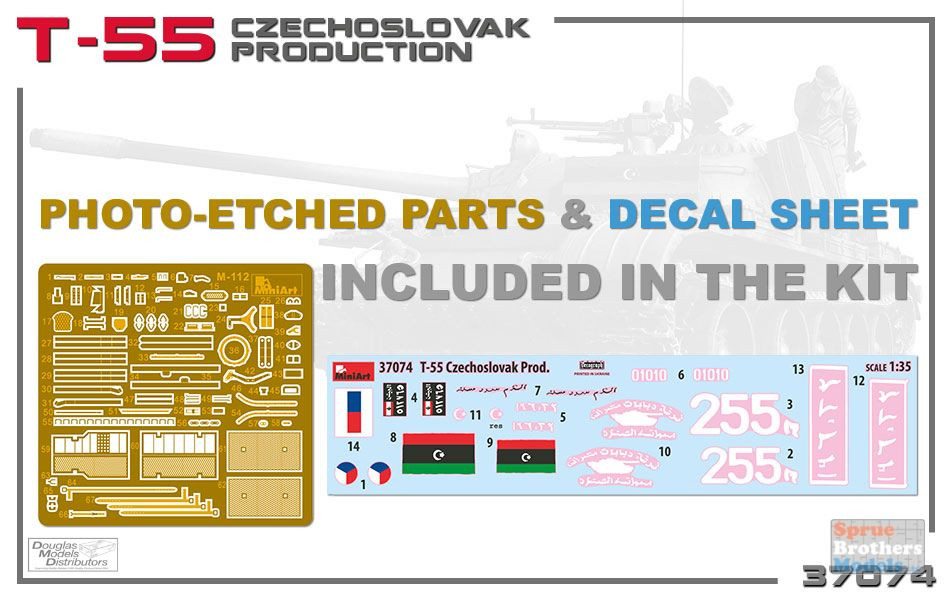 MIA37074 1:35 Miniart T-55 Czechoslovak Production - Sprue