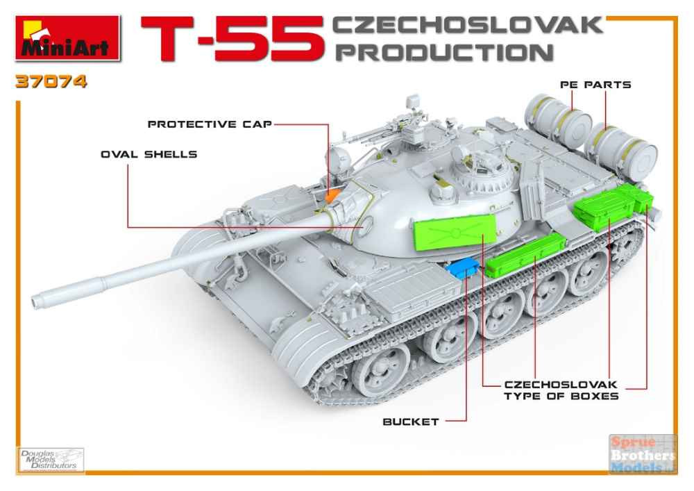 MIA37074 1:35 Miniart T-55 Czechoslovak Production - Sprue
