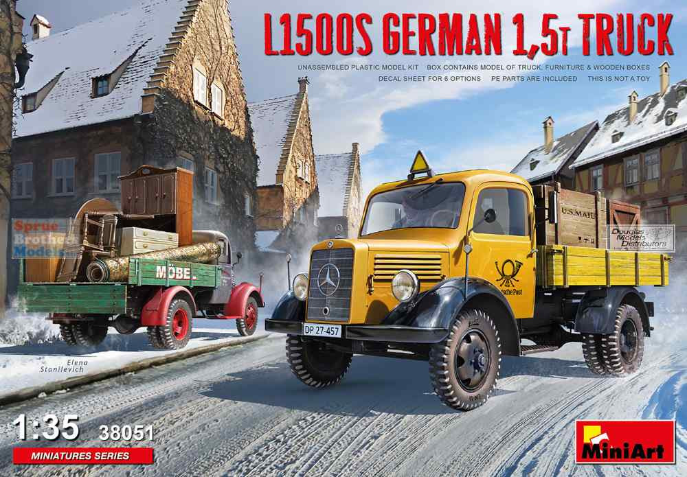 MIA38051 1:35 Miniart L1500S German 1.5 Ton Truck - Sprue Brothers MIA38051 1:35 Miniart L1500S German 1.5 Ton Truck - Sprue Brothers