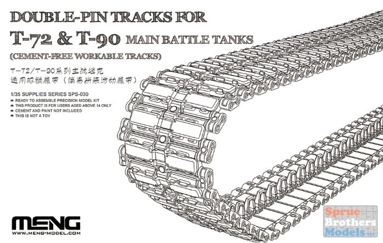 MNGSPS030 1:35 Meng Double Pin Track Set for use with T-72 & T-90 Tanks  (Cement Free Workable Tracks)