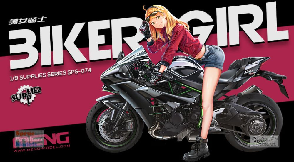 MNGSPS074 1:9 Meng Biker Girl Figure - Sprue Brothers Models LLC