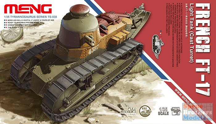 MNGTS008 1:35 Meng French FT-17 Light Tank (Cast Turret) - Sprue
