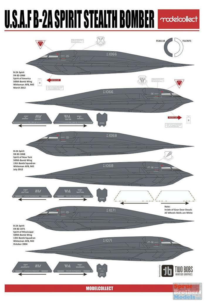 MOC72201 1:72 Modelcollect USAF B-2A Spirit Stealth Bomber - Sprue