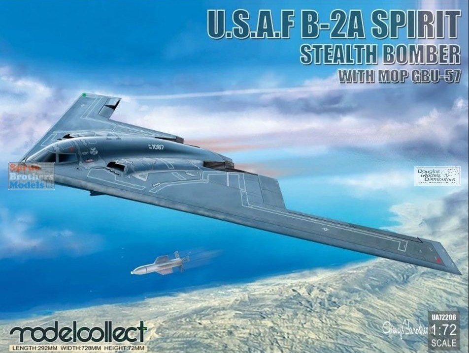 MOC72206 1:72 Modelcollect USAF B-2A Spirit Stealth Bomber with