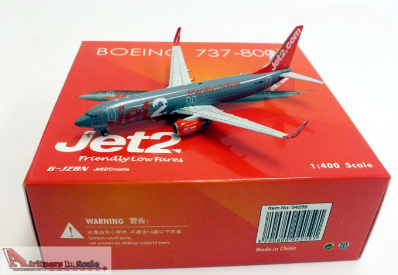 PHX04259 1:400 Phoenix Model Jet2 Boeing 737-800(W) Reg #G-JZBN  (pre-painted/pre-built)