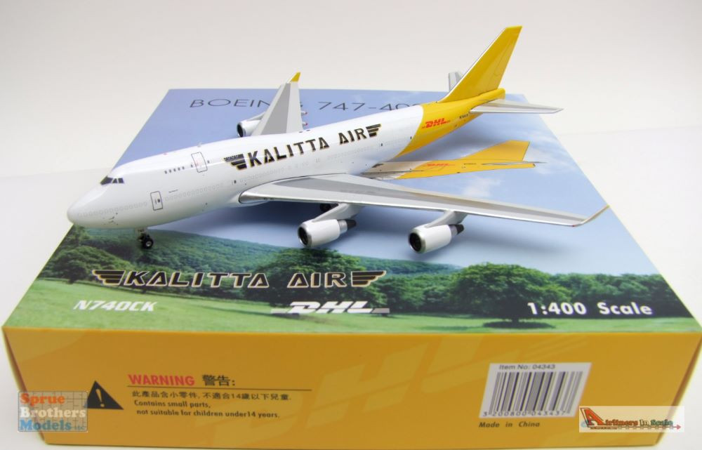 PHX04343 1:400 Phoenix Model Kalitta Air / DHL Boeing 747-400BCF