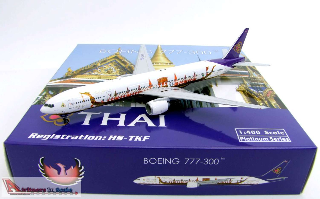 PHX11573 1:400 Phoenix Model Boeing 777-300ER Reg #HS-TKF 'Royal Barge  Livery' (pre-painted/pre-built)