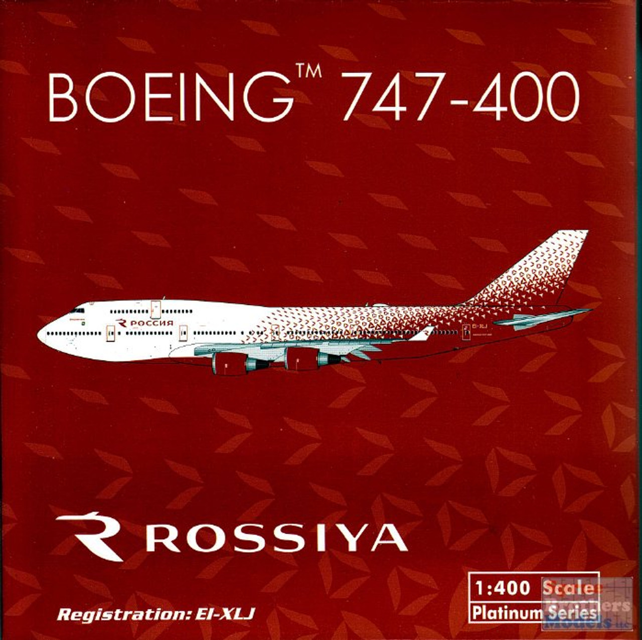 ROSSIYA ロシア航空 B747-400 1/400 Rossiya Boeing 747-400 Tiger Reg: EI-XLD Gemini Jets
