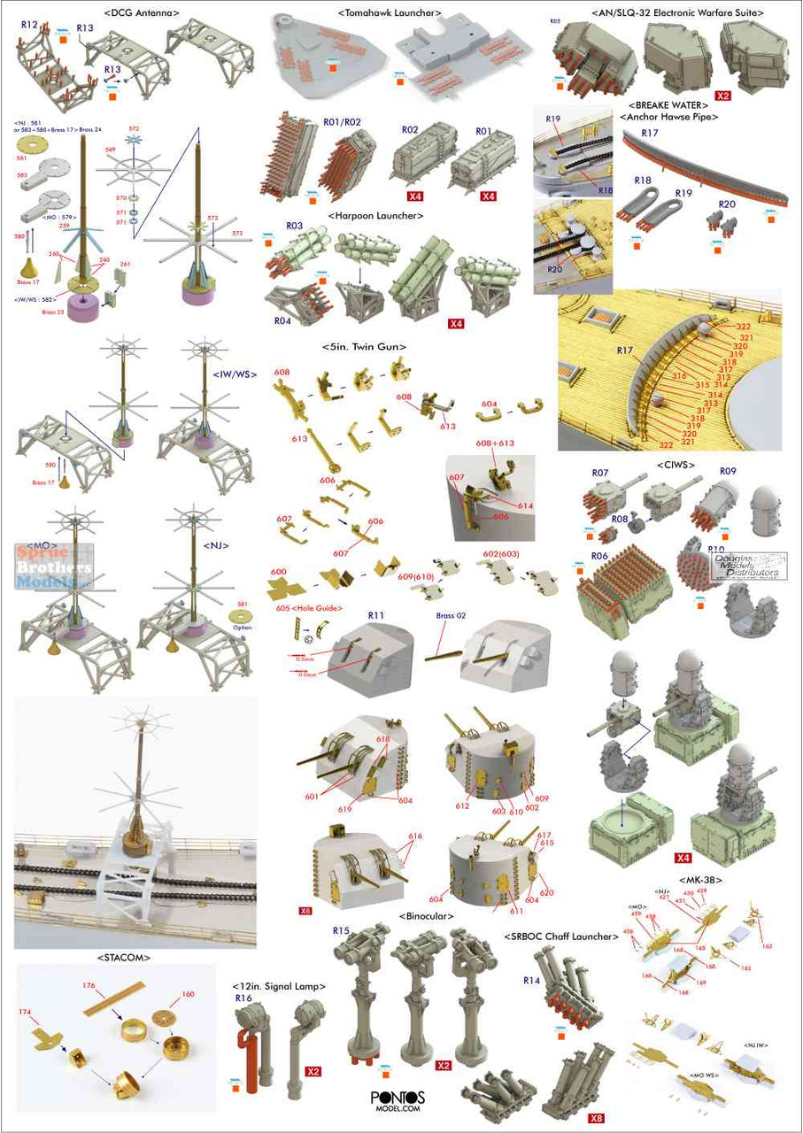 PONF35009 1:350 Pontos Model Detail Up Set - USS Missouri BB-63