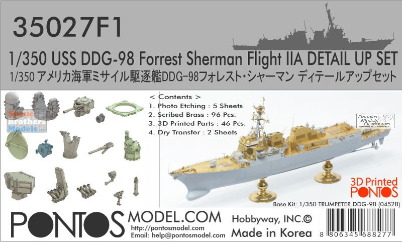 PONF35027 1:350 Pontos Model Detail Up Set - USS Forrest Sherman