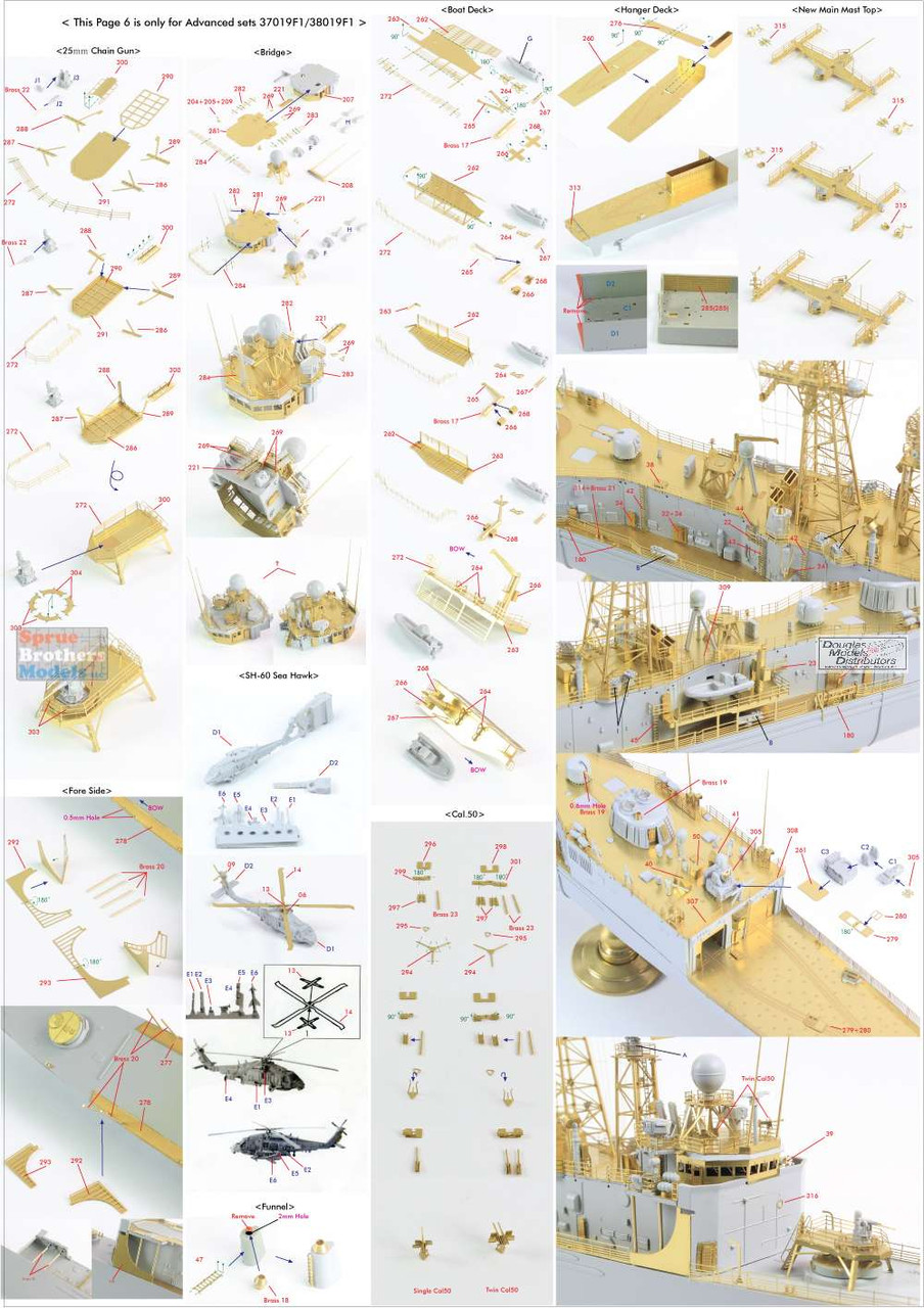 PONF37019 1:350 Pontos Model Detail Up Set - USS Oliver Hazard