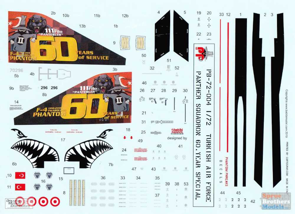 PPD72004 1:72 Phantom Phreaks Decals - F-4E Phantom II Turkish Air