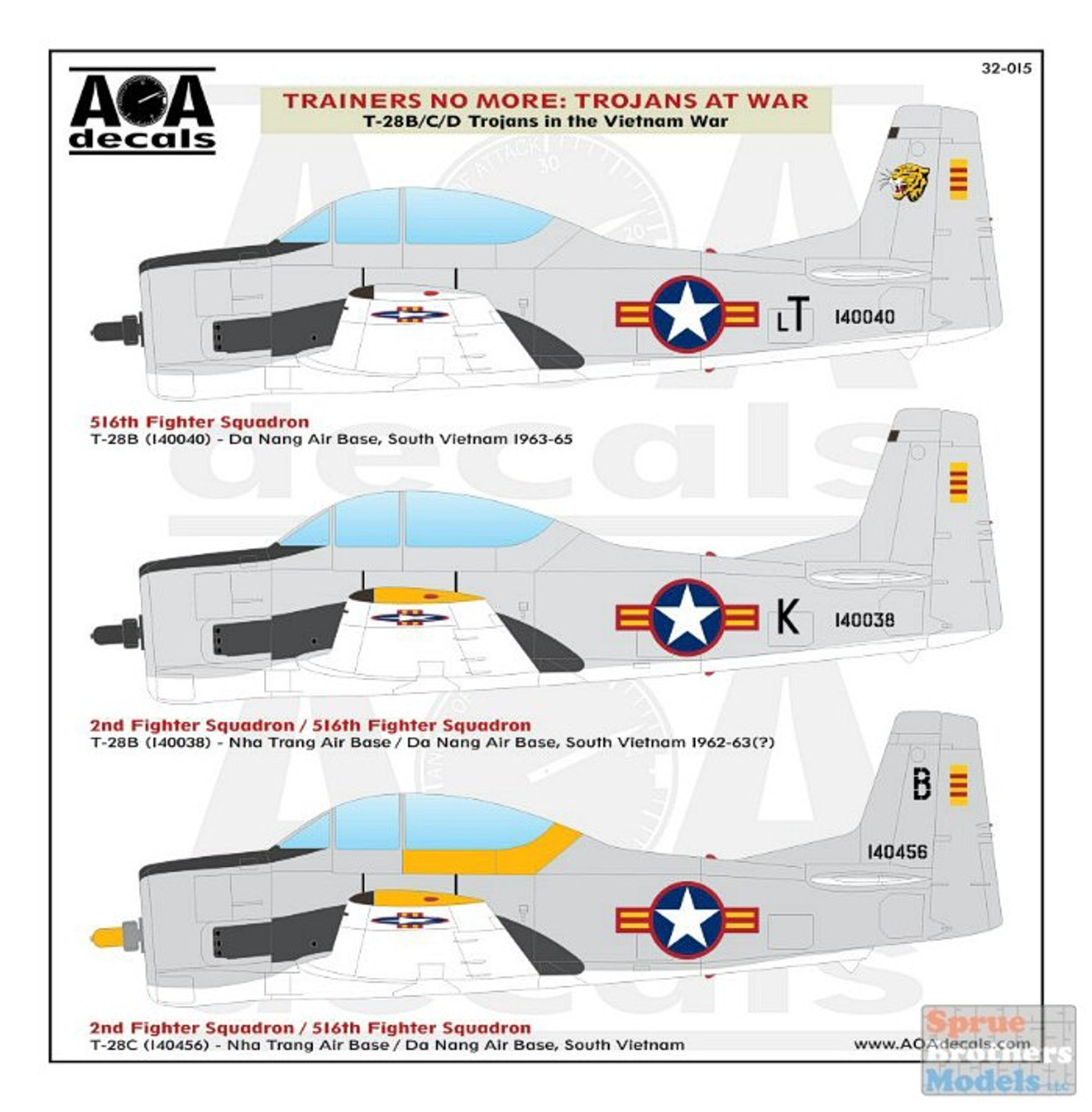 AOA32015 1:32 AOA Decals - T-28B T-28C T-28D Trojan in the Vietnam