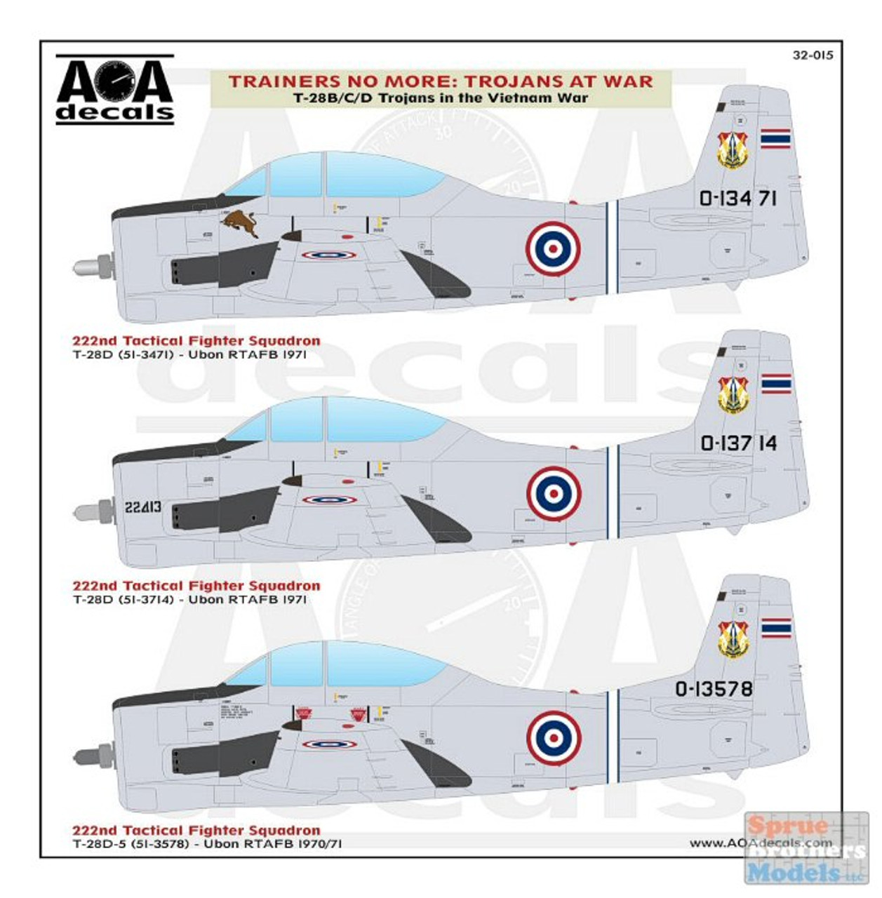 AOA32015 1:32 AOA Decals - T-28B T-28C T-28D Trojan in the Vietnam