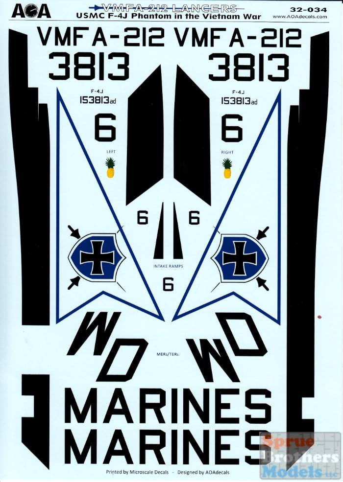 AOA32034 1:32 AOA Decals - USMC F-4J Phantom II in the Vietnam War