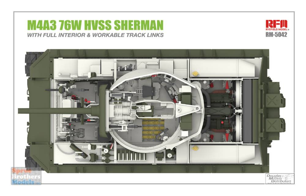 RFMRM5042 1:35 Rye Field Model US Medium Tank M4A3(76)W HVSS
