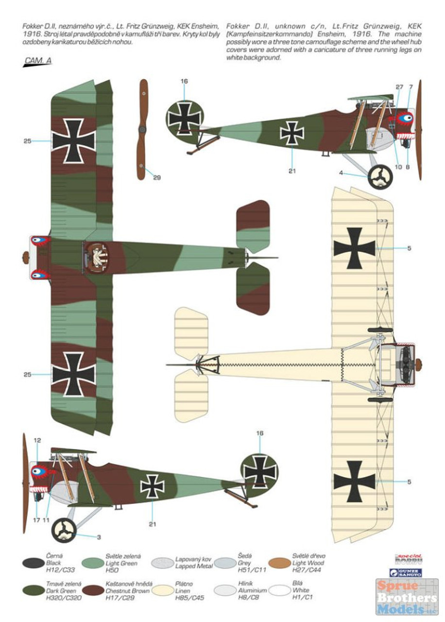 SPH32076 1:32 Special Hobby Fokker D.II 'Grunzweig's Planes'