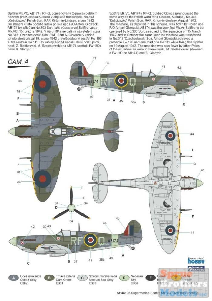 SPH48195 1:48 Special Hobby Supermarine Spitfire Mk.Vc 'Overseas
