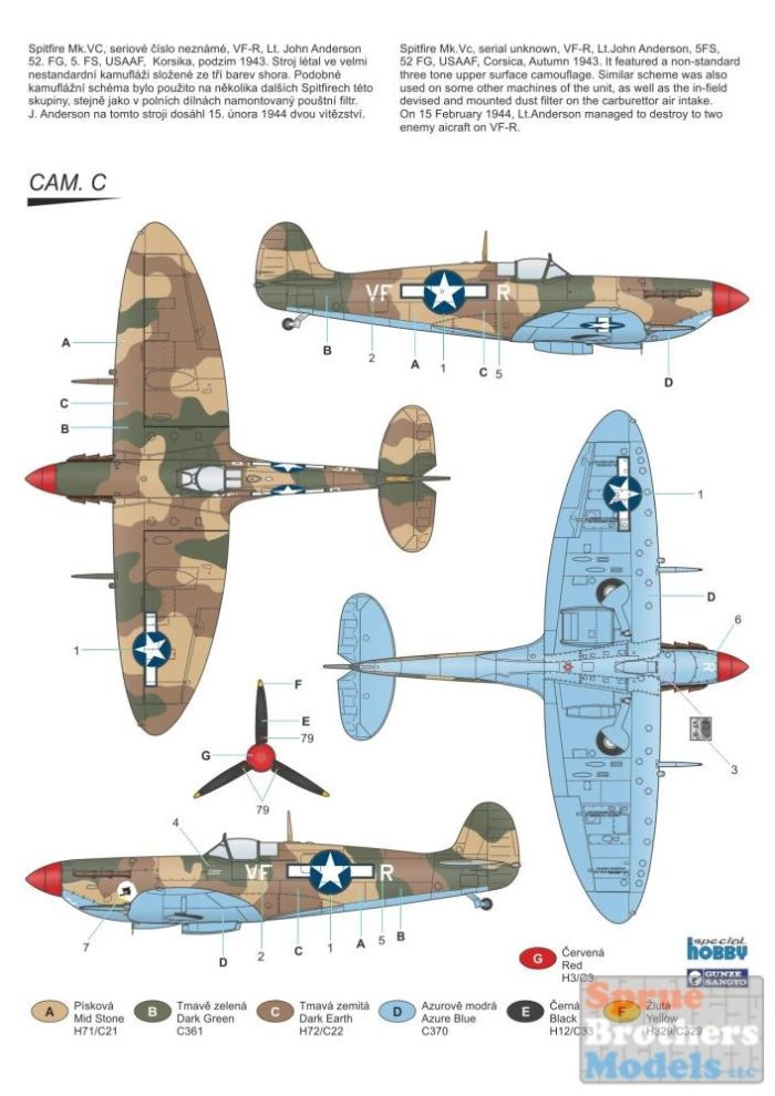 SPH48195 1:48 Special Hobby Supermarine Spitfire Mk.Vc 'Overseas