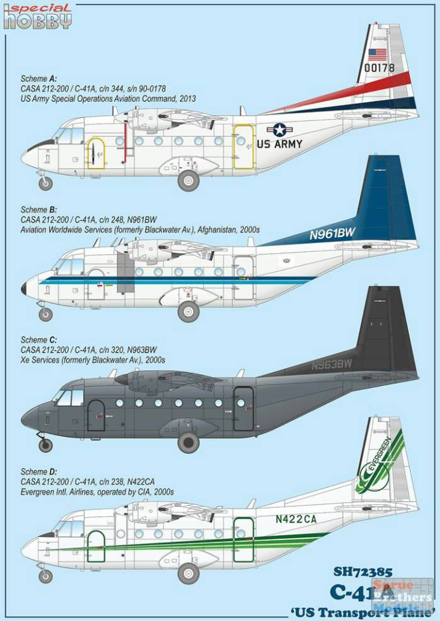 SPH72385 1:72 Special Hobby C-41A 'US Transport Plane'