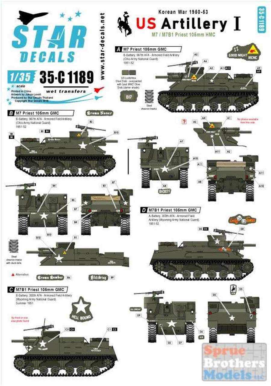 SRD35C1189 1:35 Star Decals - Korean War 1950-53 US