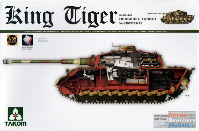 その他 TAKOM King Tiger (Henschel Turret) 1/35 TAK02045S 1:35 Takom King Tiger Sd.Kfz.182 Henschel Turret with