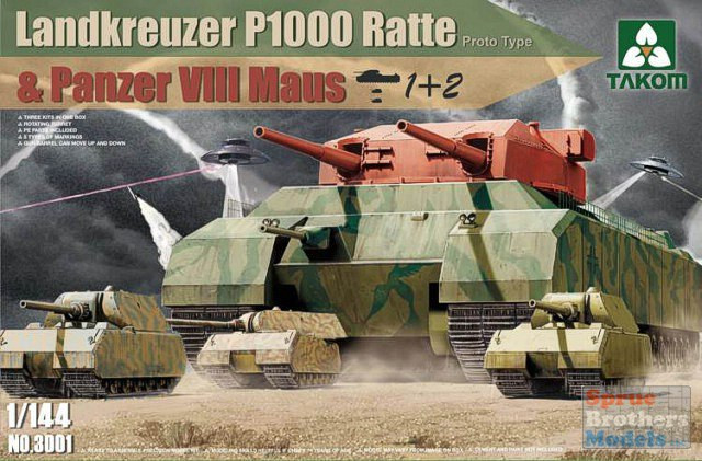 z*i様 TAKOM 1/144 Landkreuzer P1000 & Mau TAK03001 1:144 Takom Landkreuzer P1000 Ratte & Panzer VIII Maus