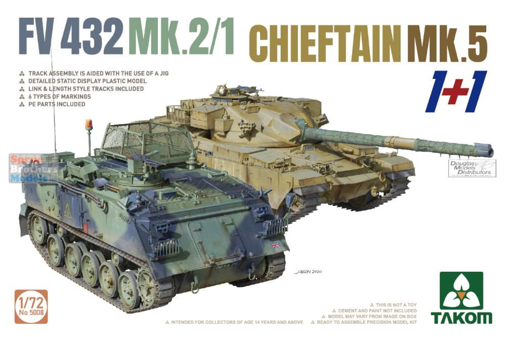 TAK05008 1:72 Takom FV432 Mk.2/1 + Chieftain Mk.5 (2 vehicles