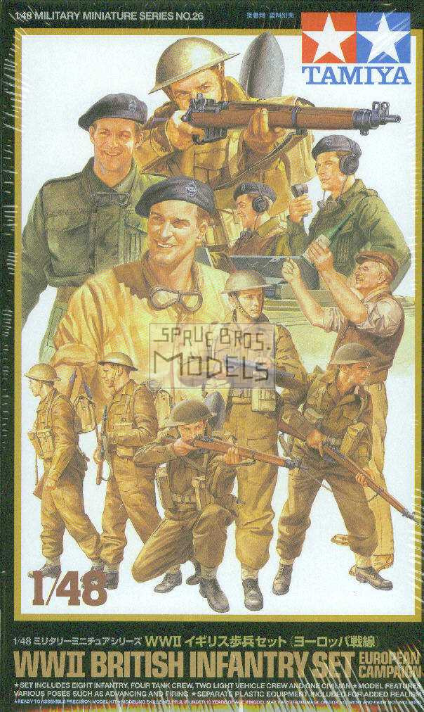 TAM32526 1:48 Tamiya WWII British Infantry & Tank Crew Set #32526