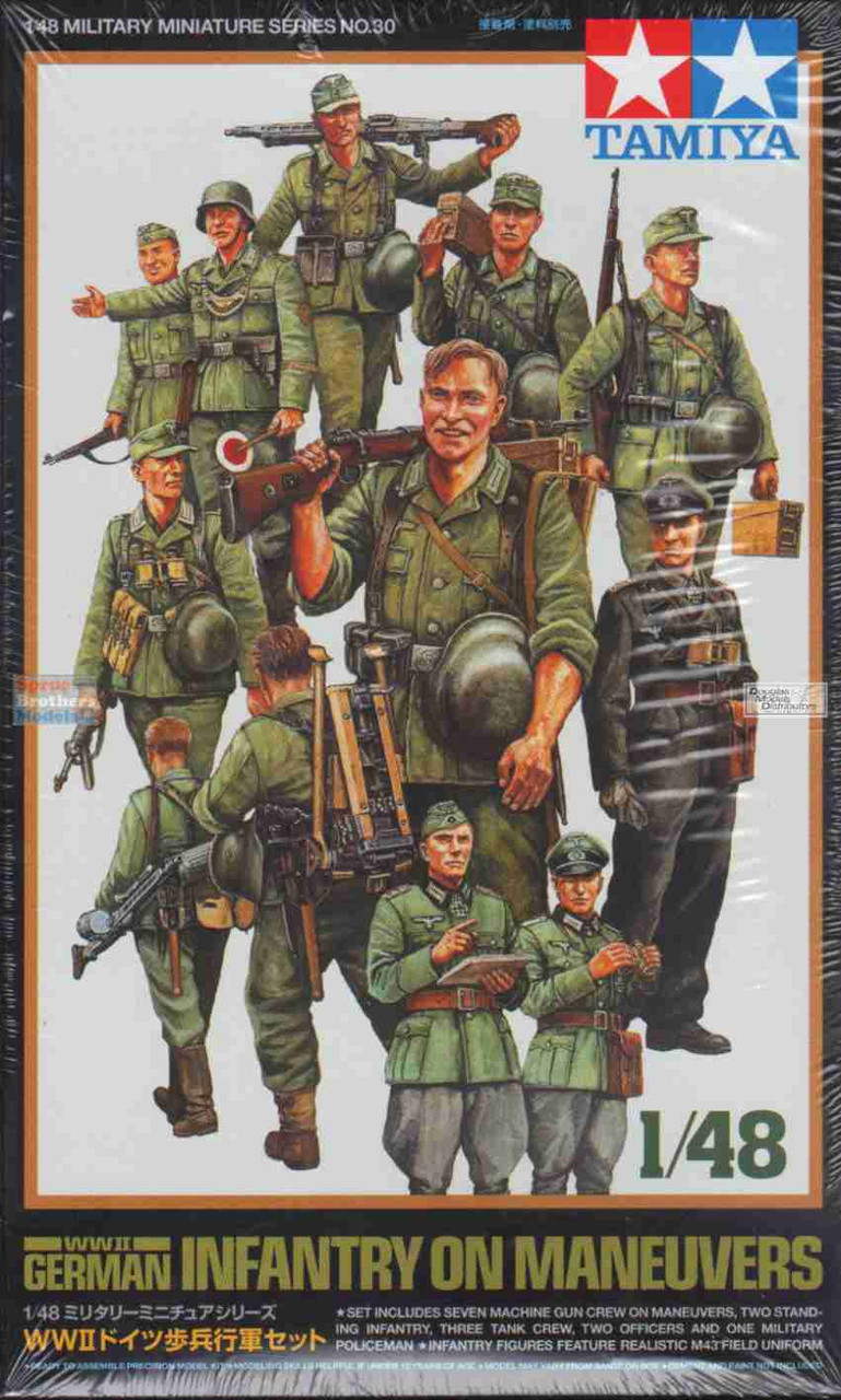 TAM32530 1:48 Tamiya WWII German Infantry on Maneuvers Set - Sprue
