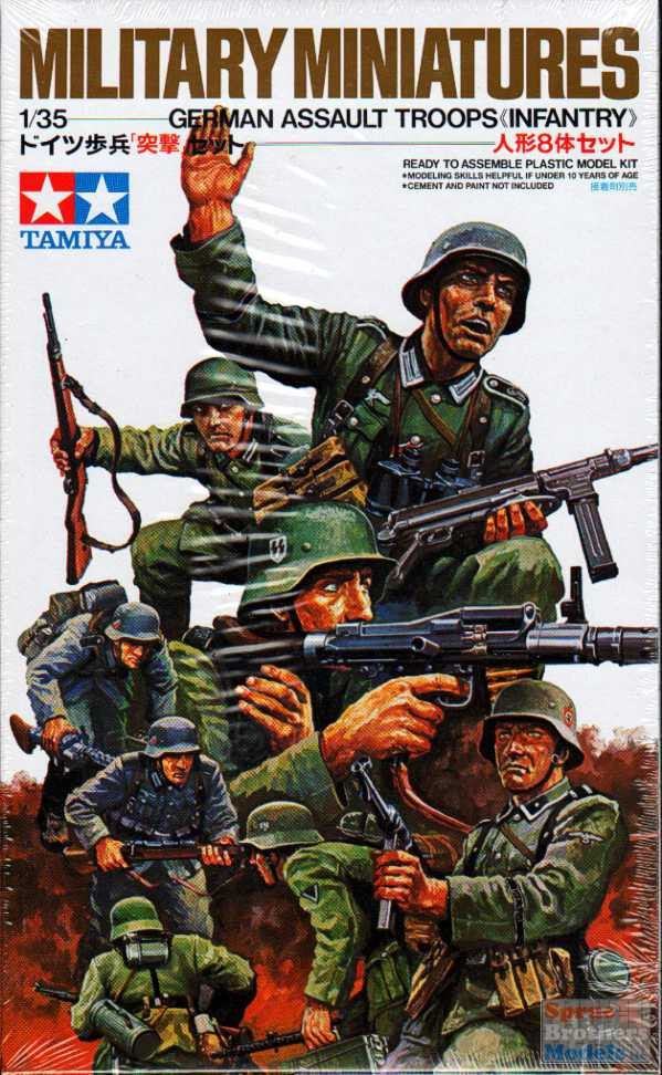 TAM35030 1:35 Tamiya German Assault Troops Figure Set (8 figures