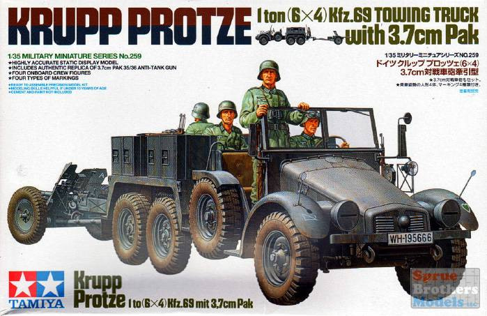 TAM35259 1:35 Tamiya Krupp Protze with3.7cm Pak #35259 - Sprue