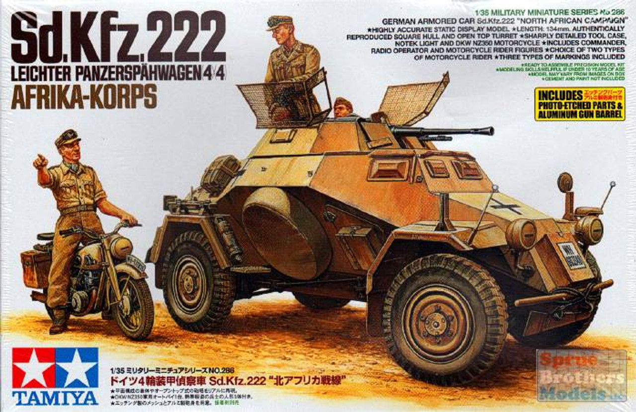 TAM35286 1:35 Tamiya SdKfz 222 Panzerspahwagen Afrika Korps #35286