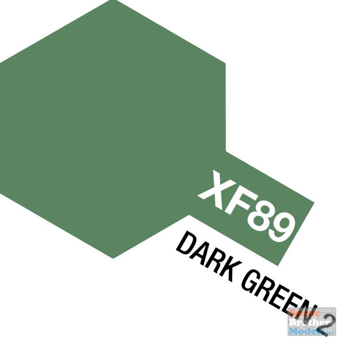 TAM81789 Tamiya Mini Acrylic Paint XF-89 Dark Green 2 10ml (1/3 fl