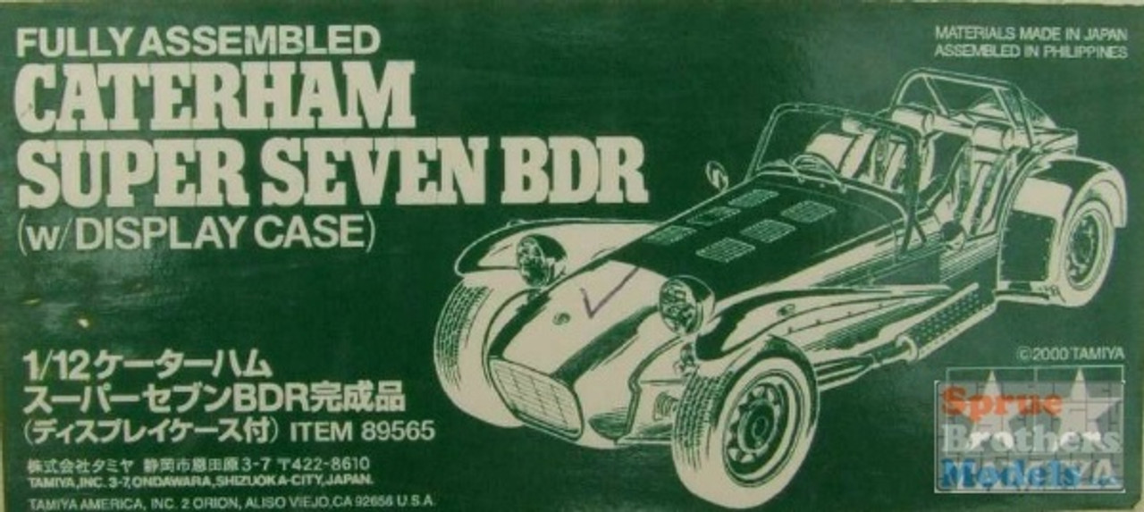 TAM89565 1:12 Tamiya Caterham Super Seven BDR w/Display Case Fully