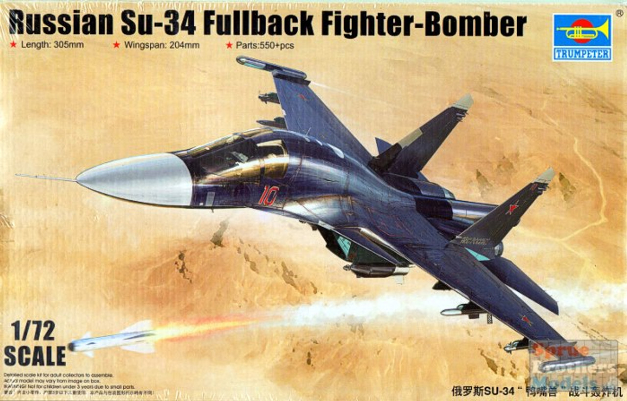 Sukhoi Su27 Flanker B Russian Fighter 1/72 Trumpeter