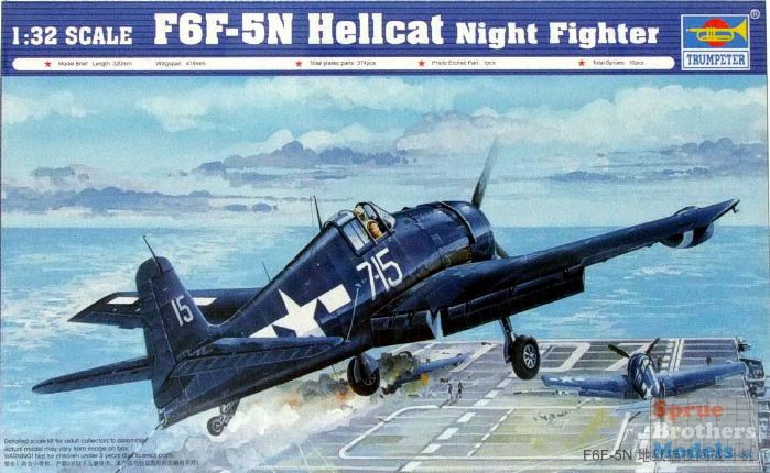 TRP02259 1:32 Trumpeter Grumman F6F-5N Hellcat Fighter - Sprue