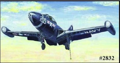 TRP02832 1:48 Trumpeter US Navy F9F-2 Panther Fighter #2832